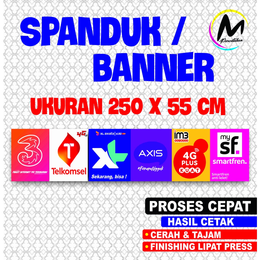 Banner Konter Logo Operator Terbaru 250x50 Cm