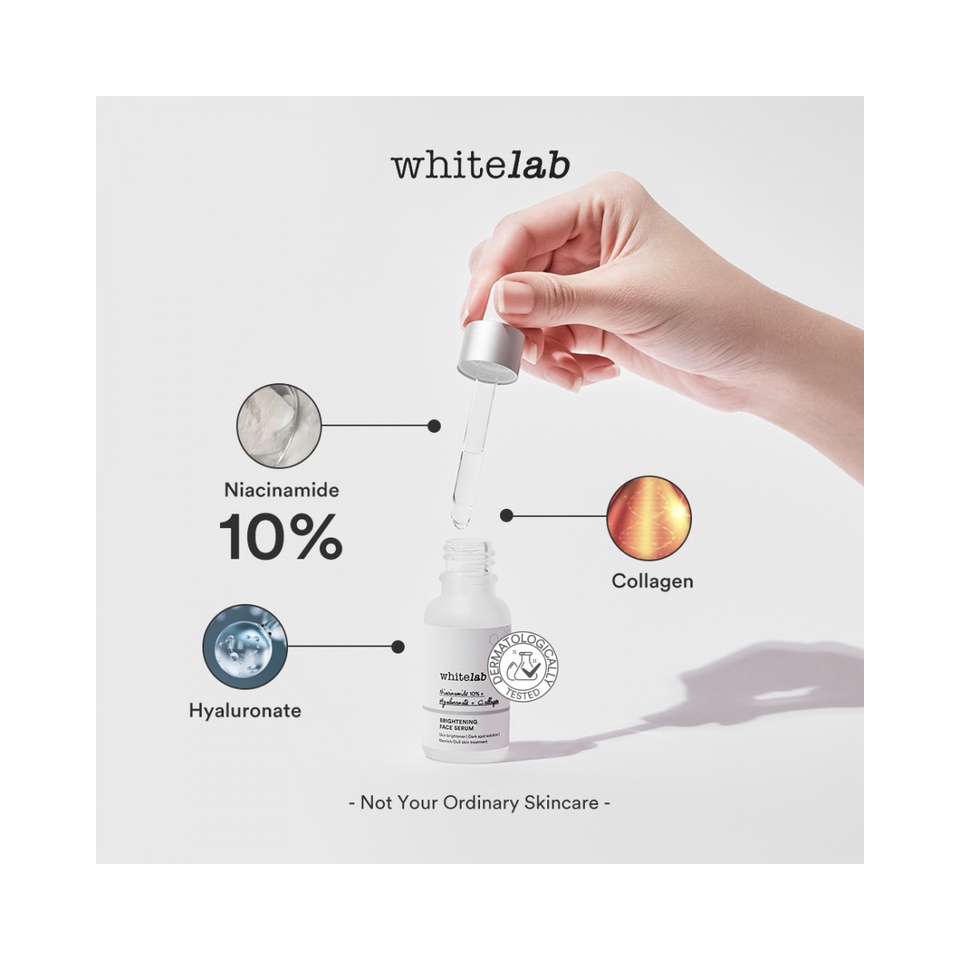 [COD] Whitelab Brightening Face Serum dengan Niacinamide 10% Mencerahkan dan Menutrisi Kulit Membuat Wajah Tampak Lebih Cerah Lembab &amp; Glowing Alami - 20ML BPOM