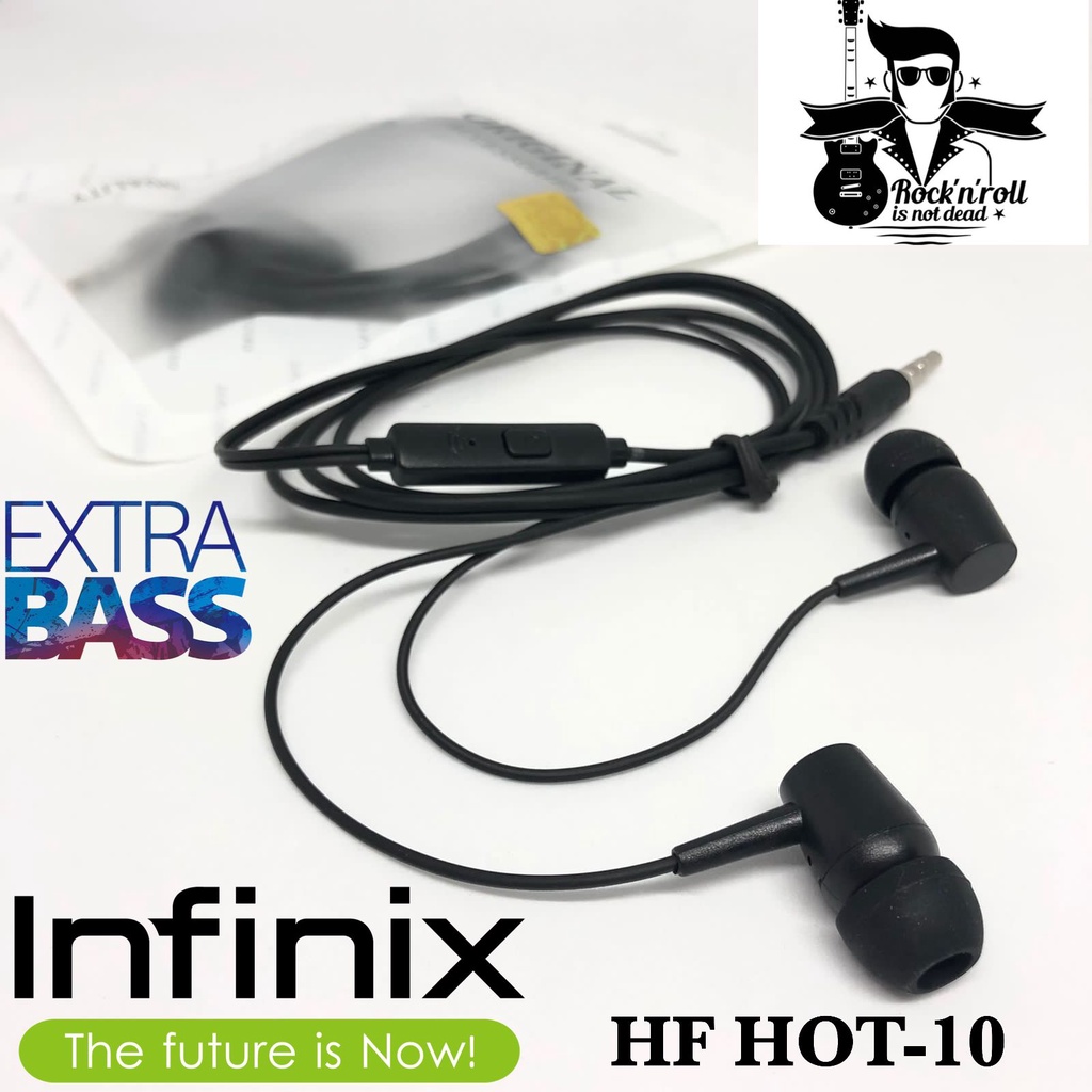 GROSIR Headset Handsfree Infinix Smart 5 Hot 8 9 10 Hot 10s Stereo Earphone Colokan Universal 3,5 INFINIX UA-77 PURE BASS