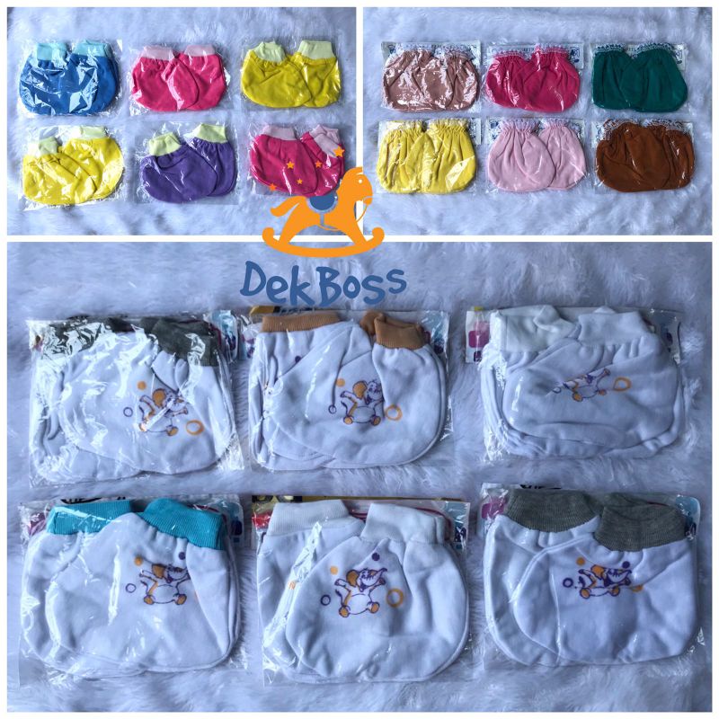 1/2 Lusin (isi 6) Sarung tangan dan kaki bayi newborn| Sarung tangan baby newborn | Kaos kaki bayi dan sarung tangan bayi | Sarung tangan bayi polos | Sarung tangan bayi set