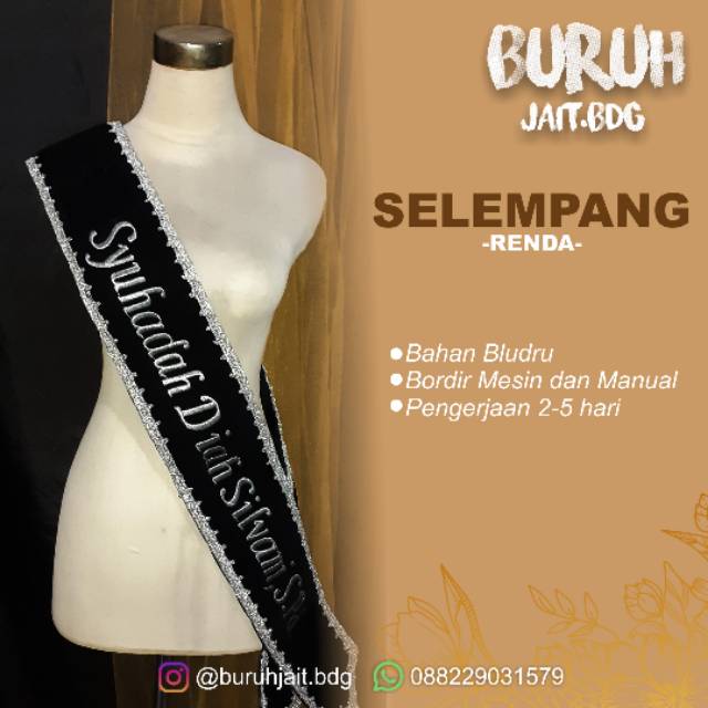 Selempang Wisuda Renda