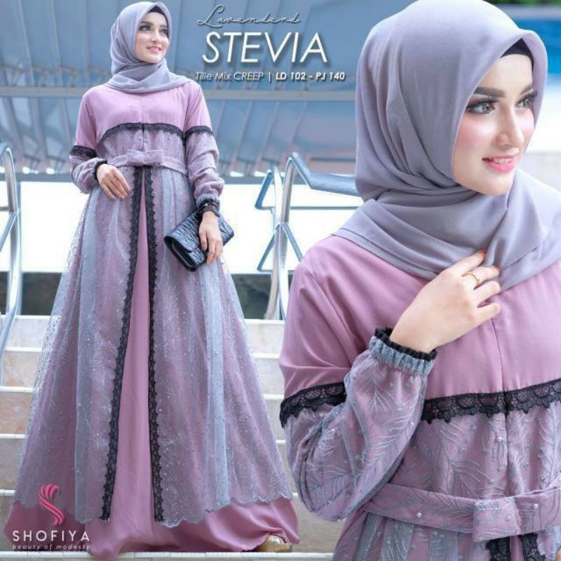 STEVIA DRESS / dress muslim ow gamis pesta baju muslimah baju muslim wanita busui gaun kondangan