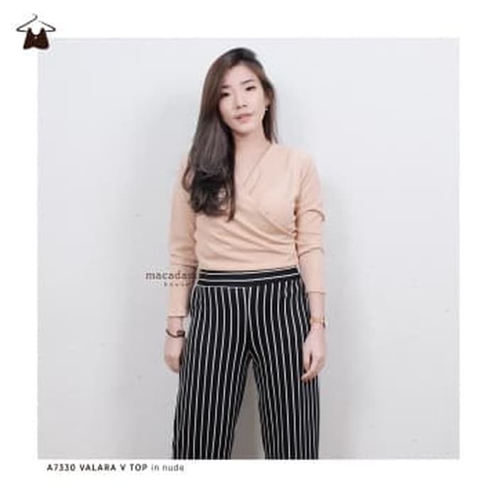 Baju Atasan Blouse Print Muslim Wanita Casual Mylady Hijab Mono B TT547 A7330 Valara V Top - Macada