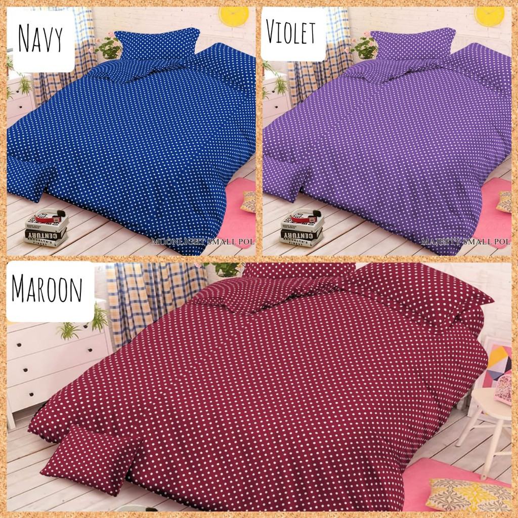 Bedcover Set Sprei / Bedcover Set Sprei Aesthetic Katun Motif Polkadot New Quality Single &amp; King Size