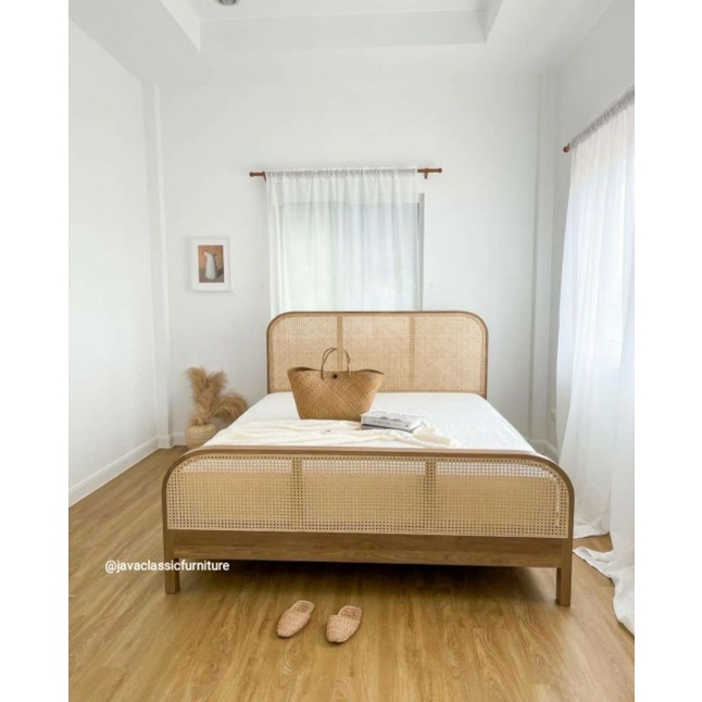 TEMPAT TIDUR DIPAN ROTAN RANJANG MINIMALIS DIVAN ANAK KAYU JATI CUSTOM UKURAN 120,160,180-1