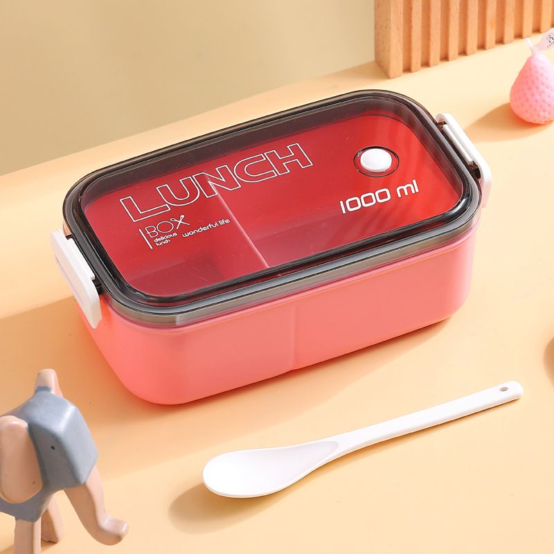 Kotak Makan Bento transparant Lunch Box Set Lid 1000ml BPA FREE