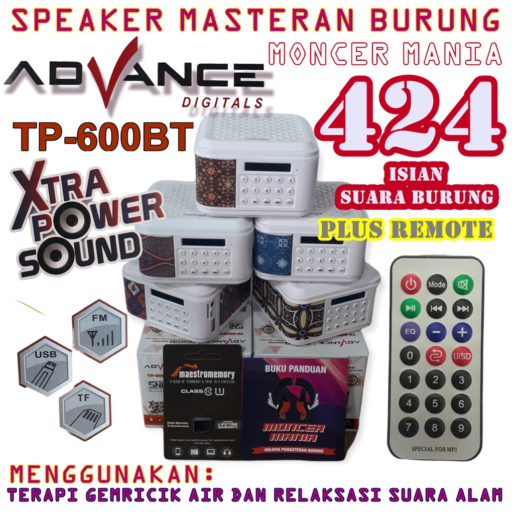 Plus Remote Speaker Burung Moncer Mania Advance TP600BT 424 Isian