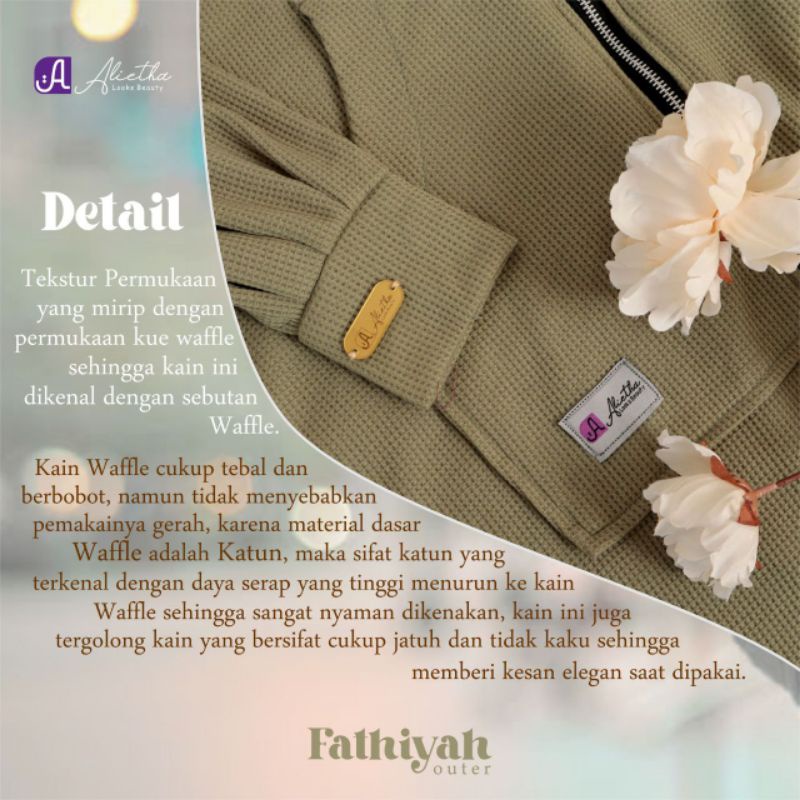 Fathiyah Outer by Alietha | Shafiyah outer by MW | bahan waffle