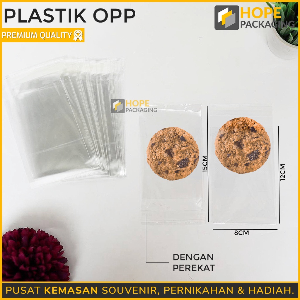 [50 Pcs] Plastik Seal Untuk kue cookies dan donat / Plastik OPP / Plastik Perekat / Plastik OPP Makanan