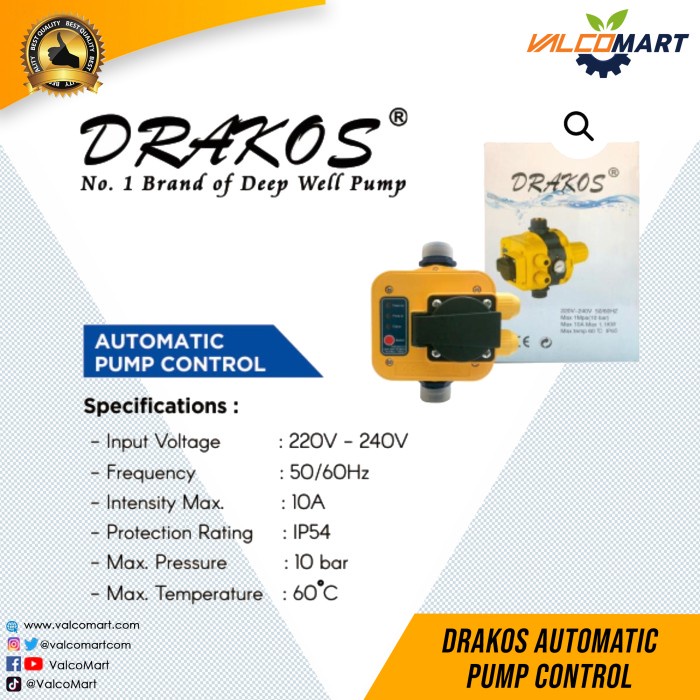 Pengontrol Tekanan Otomatis Drakos Automatic Pressure Control Drakos
