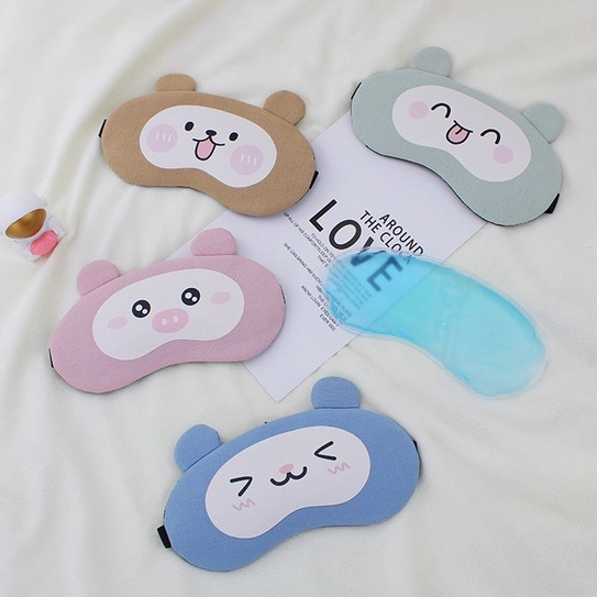 Penutup Mata Tidur Mata Eye Mask Karakter Lucu Sleep Mask Travel Cooling Gel