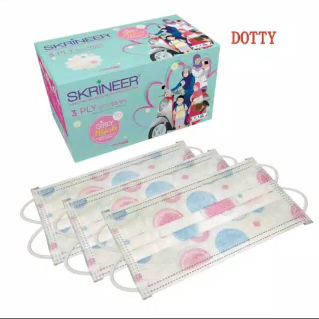  Masker  Hijab  Sekali Pakai Skrineer Motif  3Ply Shopee  