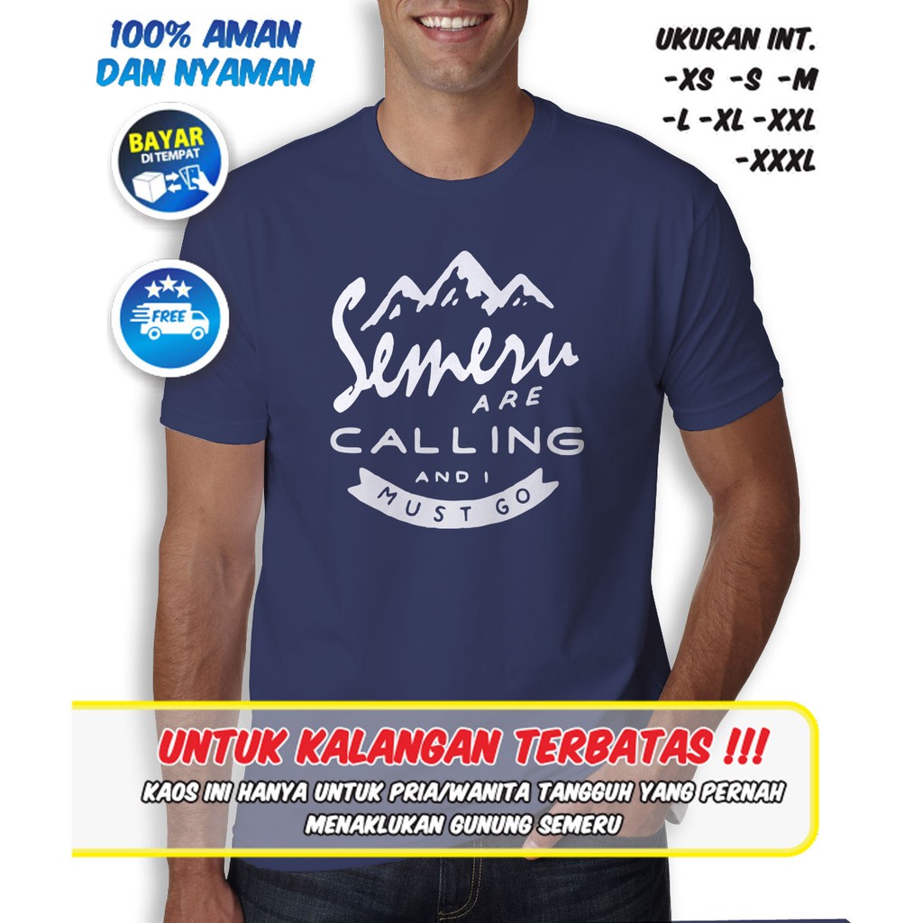 KAOS ADVENTURE PRIA - PENDAKI - OUTDOOR - BAJU DISTRO - GUNUNG SEMERU - LBSK OUTSHIRT  (190716)