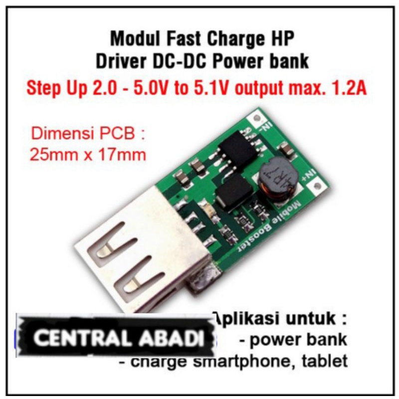 Kit Modul Fast Charger HP Step Up 2-5V to 5-1v Max 1.2 A