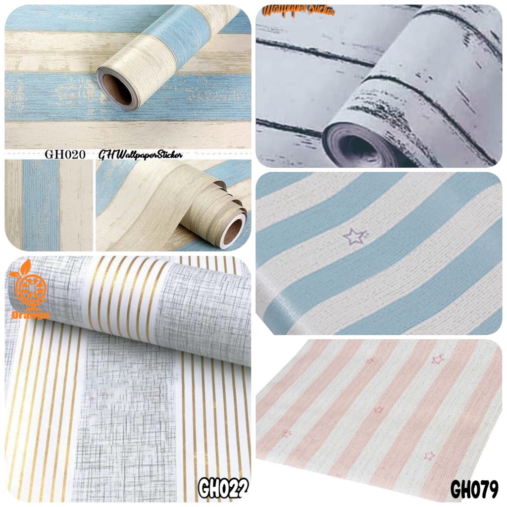 Wallpaper stiker Dinding kamar tidur  wallpaper premium Stiker Hiasan dinding 45cm x 9m GH096 Salur - Unikdekorasi