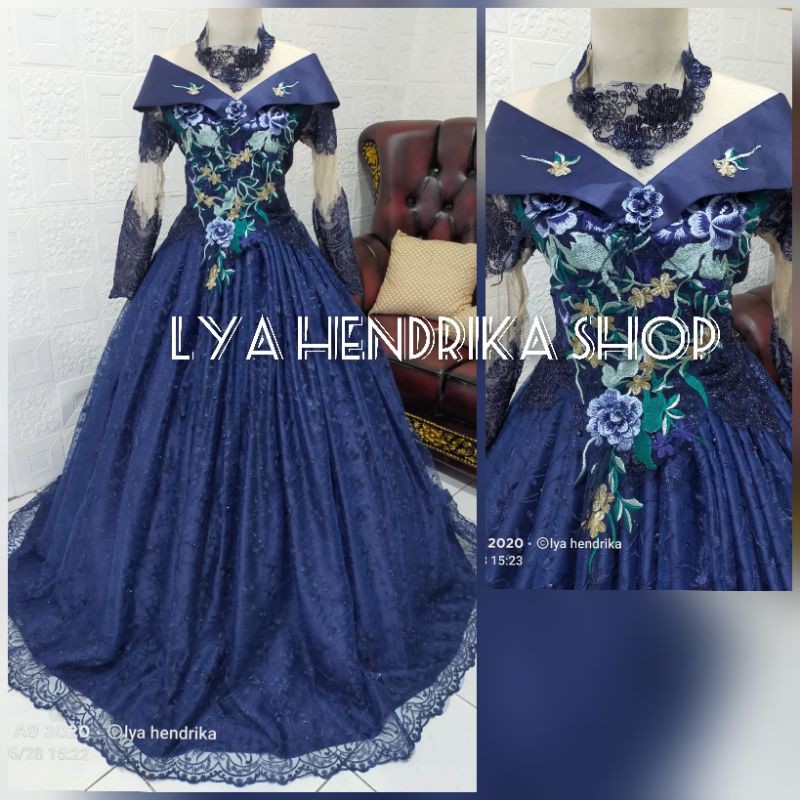 Gaun pengantin barby tile spider/tile akar mutiara