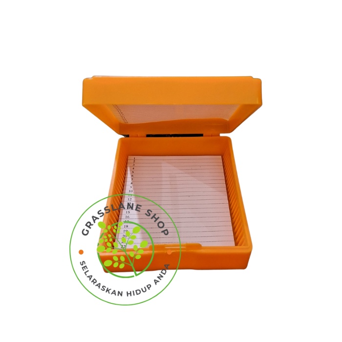 Microscope Slide Box Tempat Kaca Kotak Preparat Objek Glass Object isi 25