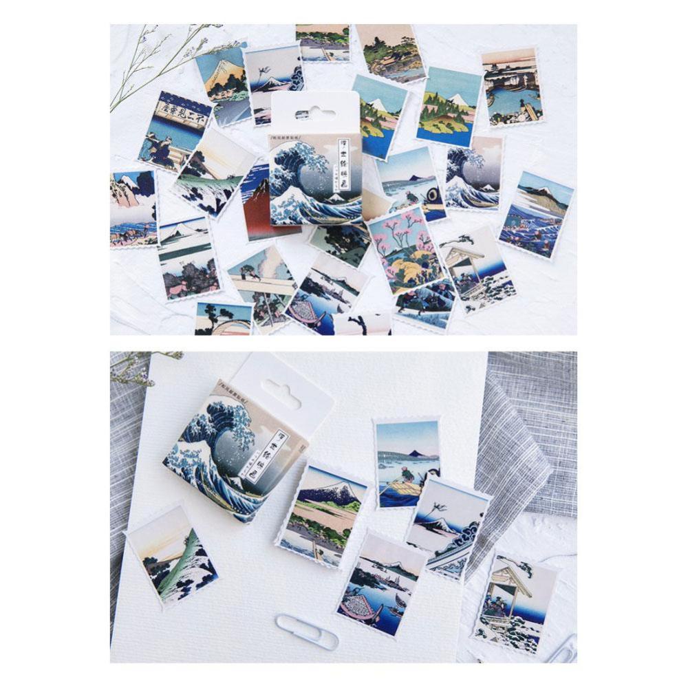 Timekey 46Pcs / Kotak Stiker Kreatif Gaya Jepang Untuk Dekorasi Scrapbook / Jurnal / Handphone A3K9