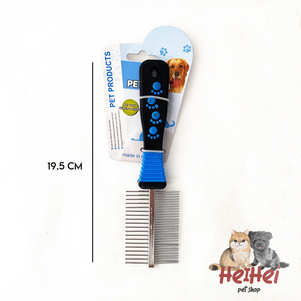 Sisir Besi Chrome Handle Gagang Kucing Anjing Hewan 2 Sisi - Dog/Cat/Pet Grooming Brush