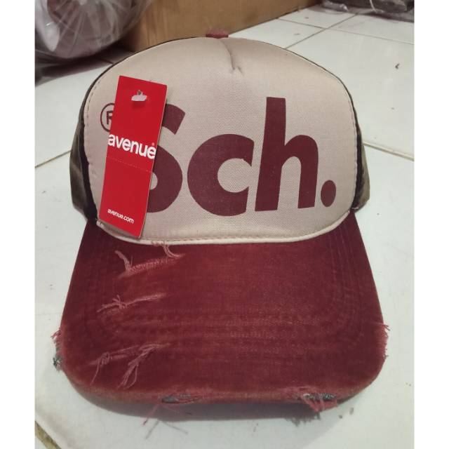 topi baseball gaya masa kini motif robek-robek