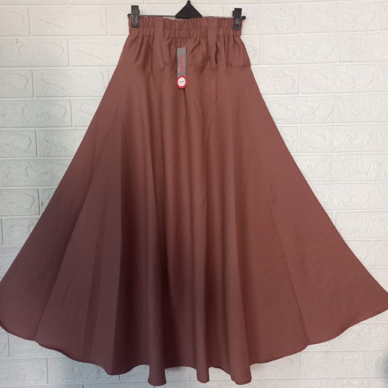 ROK PAYUNG | ROK PAYUNG POLOS | ROK PAYUNG MOSKREP-Coklat Muda