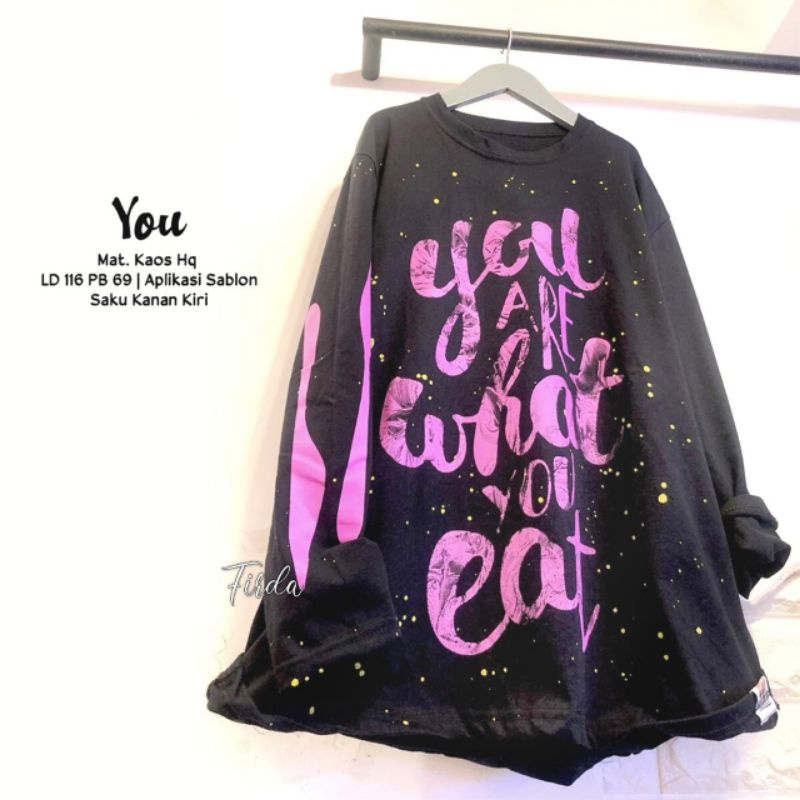 Tunik kaos wanita jumbo import ld 100-120 kekinian Atasan wanita. You Tunic Casual adem original fir