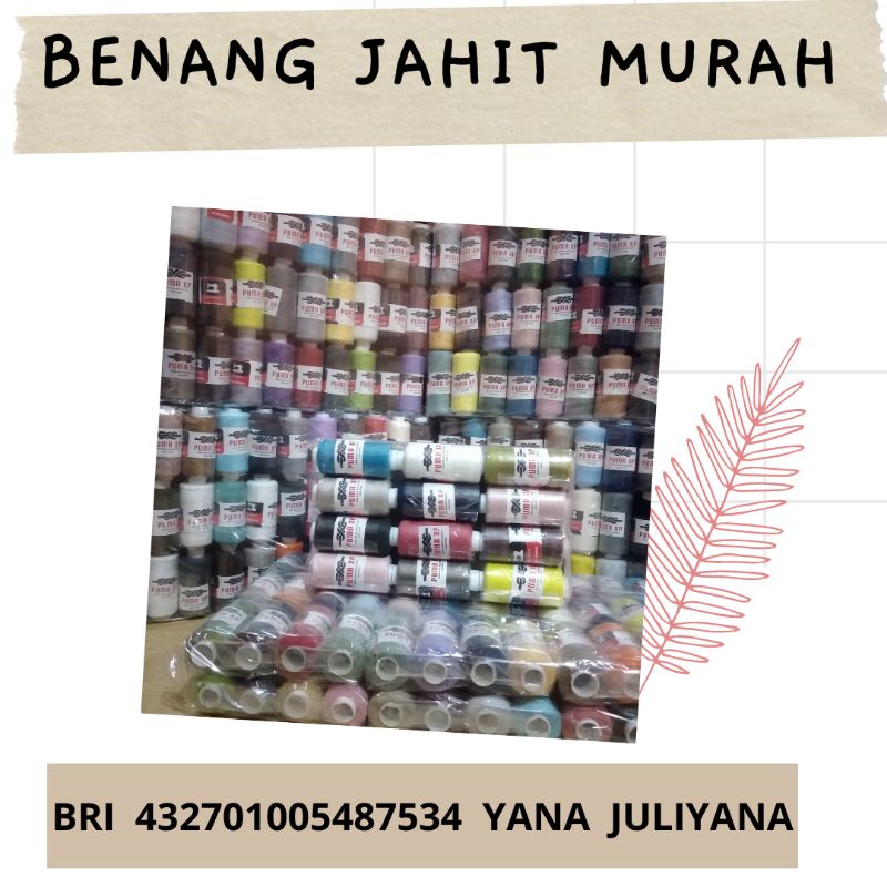 Jual Benang Jahit Lusin Warna Lengkap Panjang Yard Benang