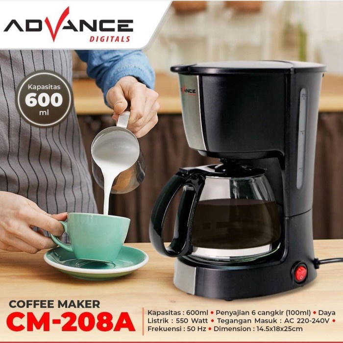 Coffee maker advance cm 208 a kapasitas 600 ml mesin kopi