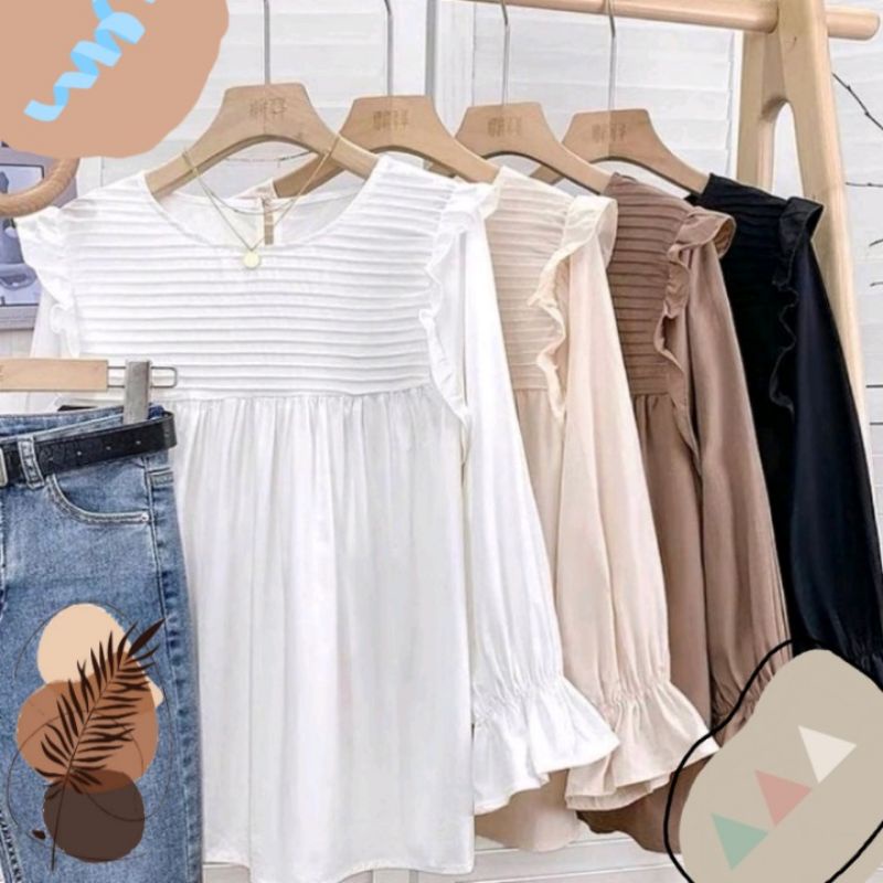 Baju Atasan Wanita Murah Baju Cewek Model Terbaru Blouse Cewek Lengan Panjang Pakaian Wanita Blus Ce