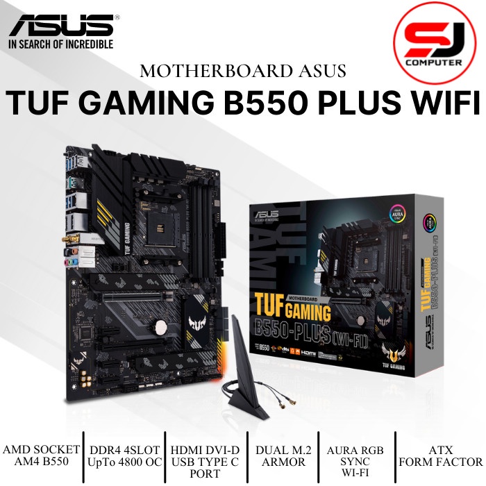 MOTHERBOARD ASUS TUF GAMING B550-PLUS WIFI AMD AM4