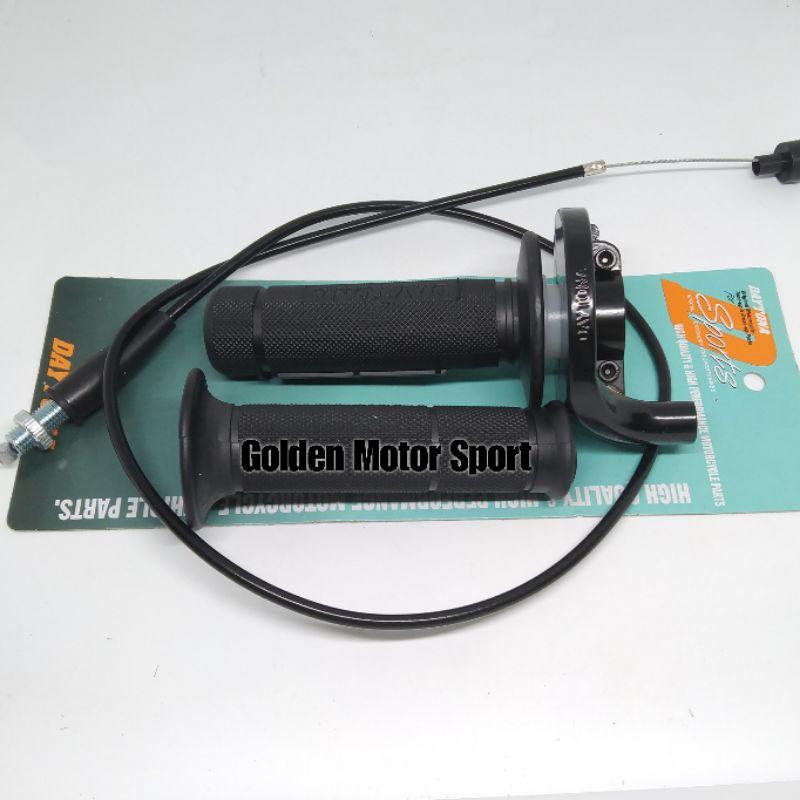 GAS SPONTAN DAYTONA 3 TOMBOL BESI PLUS GRIP UNIVERSAL MOTOR satria fu vixion ninja150 rxk rxz vega r f1zr mx