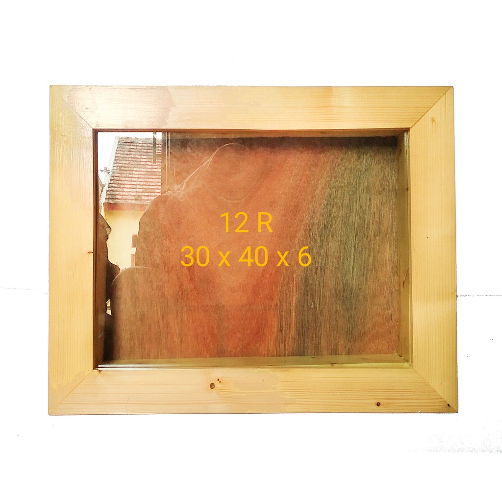 Pigura mahar rustic 3D frame 12R - pigura kayu pinus - pigura jati belanda
