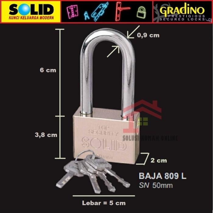 Gembok Baja Solid 809L 50mm SN / Leher Panjang 809 L 50 mm / Long 50L