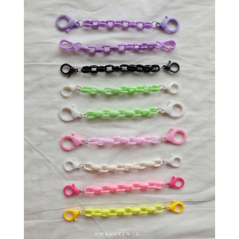 Konektor masker Rantai Oval/Konektor masker hijab/konektor masker rantai akrilik warna warni