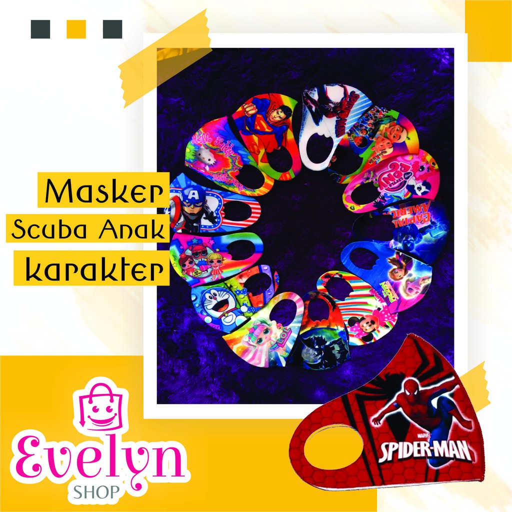 MASKER SCUBA ANAK MOTIF KARTUN FULL PRINTING [BISA COD]