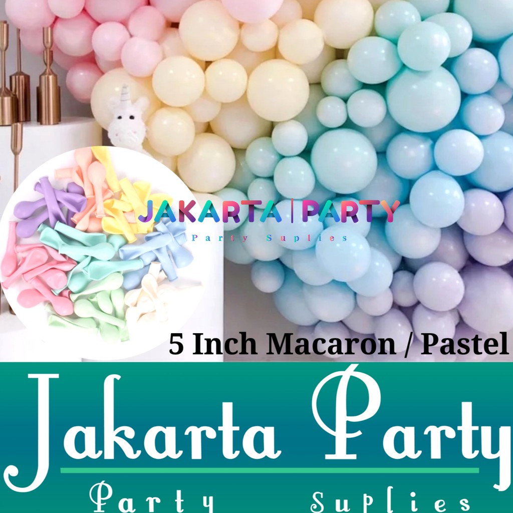 Balon Latex Macaron 5inch 1 Pack Isi 100 Pcs / Balon Pastel Per Pack