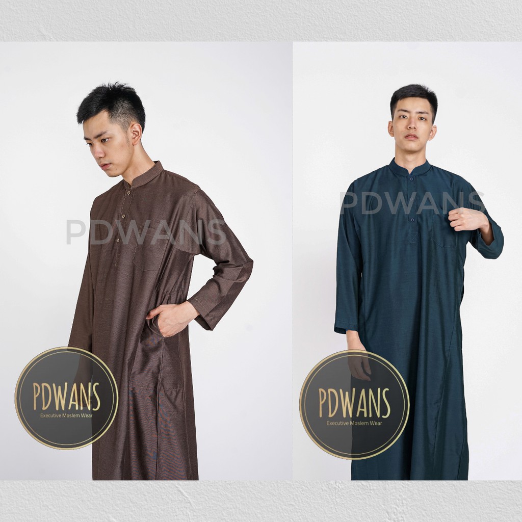 Jubah Gamis Pria Polos Katun Rayon Warna PDWANS