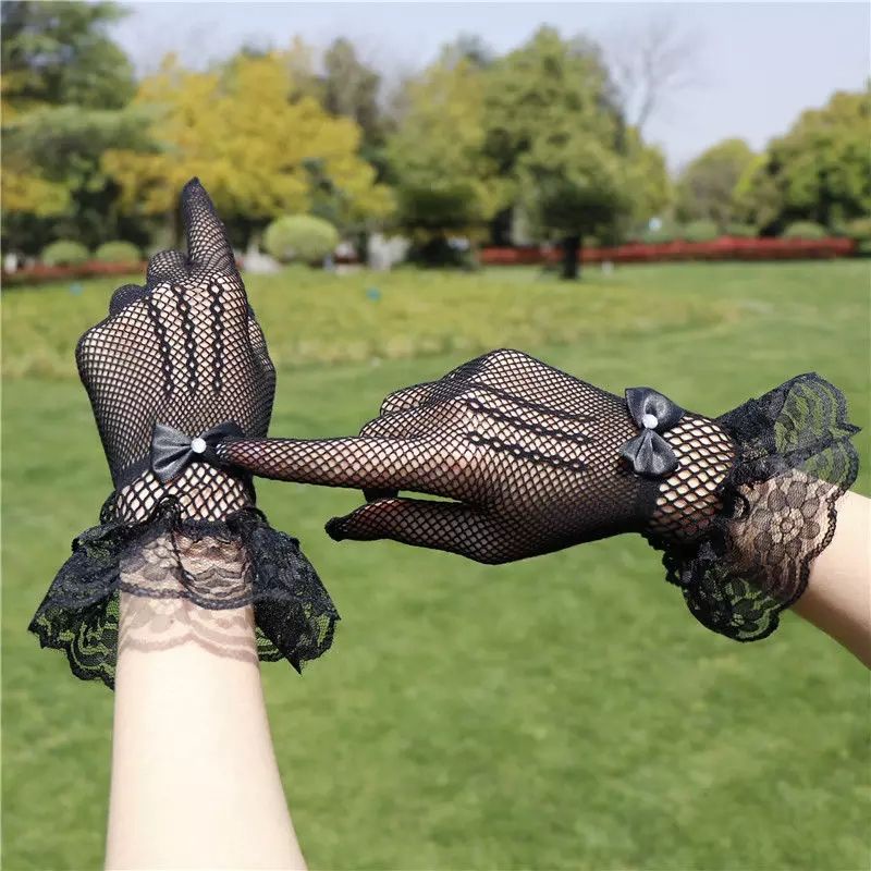 Sarung tangan pengantin model jaring wedding gloves fishnet