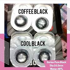 Softlens Pure Black Big Eyes 16mm + Gratis Tempat Lensa