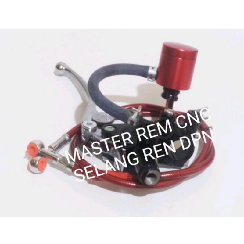 Master rem kanan plus tabung cnc + Selang rem depan varia motor 90cm univer sal bisa untuk semua