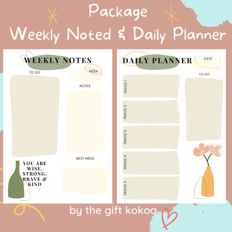 

Loose Leaf Kertas Isi File Binder Daily Planner & Weekly Notes / A5 B5