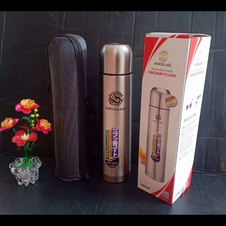 Jual TERMOS INDOGLASS STAINLESS 1 LITER TERMOS AIR PANAS TERMOS VACUUM