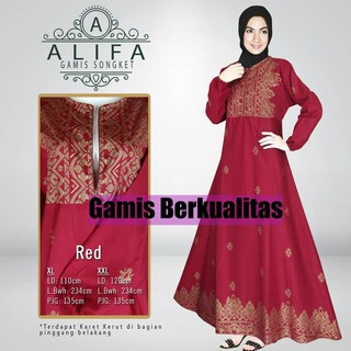 Jual Baju  Gamis  Terbaru  Wanita Jumbo Alifa Songket Big 