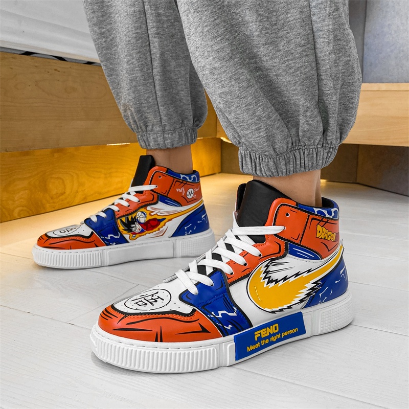 Anime Dragon Ball Z Kakarot Casual Sepatu Import Pria Running Sneaker High Cut Vegeta SON GOKU SAIYAN Kets Sport Boots 210