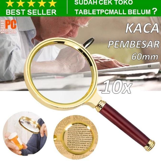 

Big Sale Kaca Pembesar 10x 60mm Magnifying Glass Membaca Huruf Kecil Orang Tua Big Sale