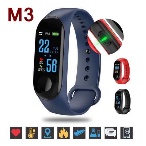 Jam Pintar  M3 Smartwatch Bisa Tersambung ke HP Model M3 plus Smart Band Watch 3 Smartband