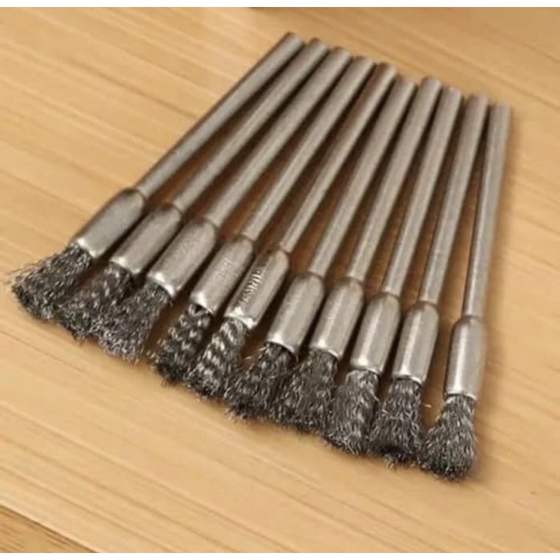 Mata Bor Sikat Model Kawat Lurus panjang - Mata Bor mini Brush - Mata Bor Sikat HARGA PER 1 PCS