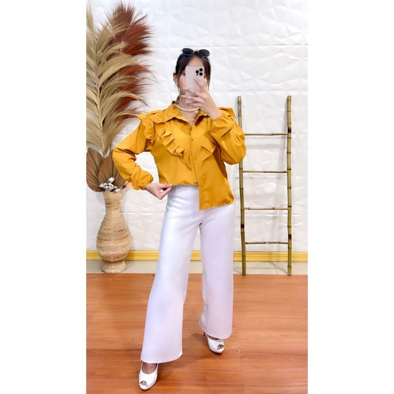 LELANA TOP BLOUSE / PREMIUM BLOUSEBLOUSEKOREA / SAKA BLOUSE/ ATASAN WANITA /PAKAIAN TERHITS / PAKAIA