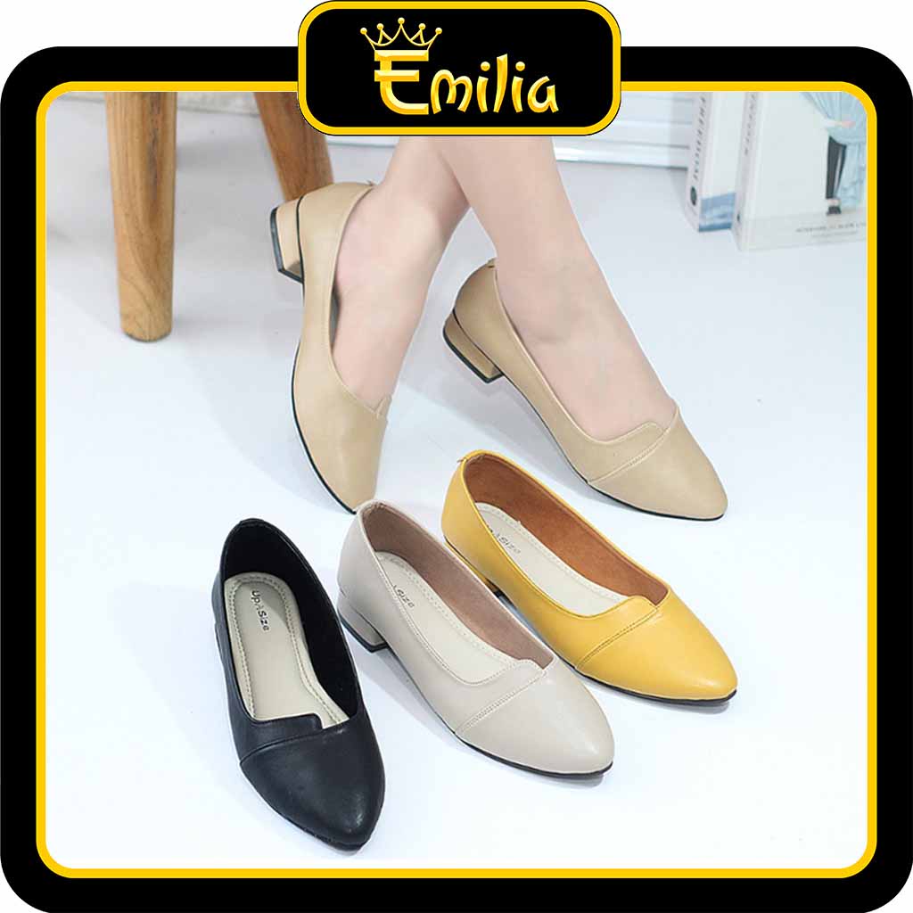 UPSIZE Akane Sepatu Flat Shoes Wanita Big Size Jumbo Terbaru Kekinian Murah Ukuran 41 42 43 44 45 Fl
