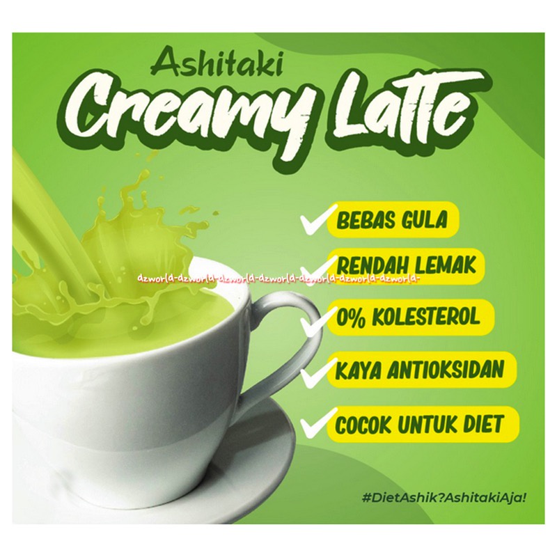 Ashitaki Creamy Latte 5sachet Coklat Original Sugar Free Minuman Diet Serbuk Bubuk Coklat Green Tea Tanpa Gula Asitaki Ashi Taki Drink Krimi